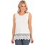 Picture of Lace Trim Sleeveless Jersey Top - IVORY - M