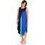 Picture of Layered Dip Hem Sleeveless Jersey Midi Dress - NAVY/COBALT/AQUA - S