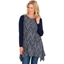 Picture of Layered Long Sleeve Dip Hem Tunic - NAVY
