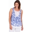 Picture of Layered Tie Front Top With Floral Print - WHITE/SAPPHIRE - 20
