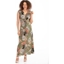 Picture of Leaf Printed Jersey Maxi dress - KHAKI - 10
