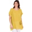 Picture of Linen Blend Short Sleeve Dip Hem Top - OLIVE/GOLDEN OLIVE