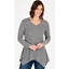 Picture of Long Sleeve Hanky Hem Lightweight Knit Top - LT GREY MARL - S