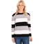Picture of Long Sleeve Stripe Lurex Knit Top - BLACK/GREY/IVORY