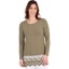Picture of Longline Long Sleeve Lace Trim Jersey Top - KHAKI