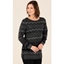 Picture of Lurex Zig Zag Long Line Jumper - BLACK/SILVER - S
