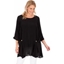 Picture of Oversized Three Quarter  Sleeve Tunic - BLACK