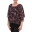 Picture of Paisley Printed Chiffon And Jersey Kimono Top - BLACK/PINK