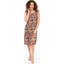 Picture of Pleated Print Round Neck Dress - ROYAL BLUE - M