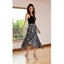 Picture of Pleated Pull On Midi Skirt - BLACK/WHITE - 12