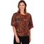 Picture of Printed Batwing Jersey Top - BLACK/PINK/MUSTARD - M