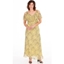 Picture of Printed Chiffon Maxi Dress - BLACK/YELLOW/IVORY