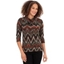 Picture of Printed Cowl Neck Top - ORANGE/KHAKI
