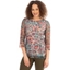 Picture of Printed Crochet Round Neck Top - KHAKI/SALMON - S