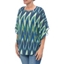 Picture of Printed Georgette And Lace Trim Top - BLUE/LIME