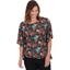 Picture of Printed Jersey Short Sleeve Top - BLACK/TOMATO