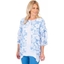 Picture of Printed Layered Dip Hem Tunic - WEDGEWOOD BLUE/WHITE - 14