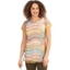 Picture of Printed Layered Knit Short Sleeve Top - PEAR/SEA BLUE/ORANGE - XL