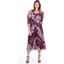 Picture of Printed Mesh Pleated Dress - BEETROOT