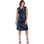 Picture of Printed Panelled Short Sleeve Jersey Dress - SAPPHIRE/EMERALD/NAVY - 18
