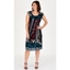 Picture of Printed Pleat Dress - BLACK/MULTI - XXL
