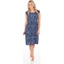 Picture of Printed Pleat Short Sleeve Dress - FRENCH BLUE/CERISE