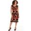 Picture of Printed Pleated Dress - BERRY/RUST