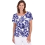 Picture of Printed Textured Short Sleeve Jersey Top - BLUE/WHITE