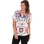 Picture of Printed Textured Short Sleeve Top - IVORY/RUST - M