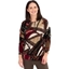 Picture of Printed Zip Back Tunic - RED/BROWN/TEAL