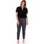 Picture of Short Sleeve Glitter Jumpsuit - BLACK/SILVER - 22