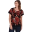 Picture of Short Sleeve Printed Jersey Top - BLACK/RED - M