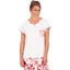 Picture of Short Sleeve Pyjama Top - WHITE/RED