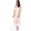 Picture of Sleeveless Embroidered Washed Midi Dress - CREAM/BROWN