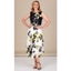 Picture of Sleeveless Floral Printed Midi Dress - IVORY/BLACK/YELLOW - 12
