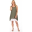 Picture of Sleeveless Layered Crinkle Tunic - KHAKI/WHITE