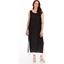 Picture of Sleeveless Layered Maxi Dress - BLACK/WHITE