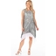 Picture of Sleeveless Printed Chiffon Layered Dress - MOSS/IVORY - 12