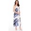 Picture of Sleeveless Smocked Printed Maxi Dress - BLUE/WHITE - 12