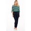 Picture of Slim Leg Pull On Ponte Trousers - NAVY