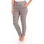 Picture of Slim Leg Suedette Check Trousers - GREY