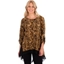 Picture of Snake Print Brushed Knit And Georgette Panel Top - BROWNS - S