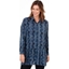 Picture of Snake Print Crinkle Crepe Long Sleeve Shirt - MULTI BLUE - 16