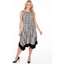 Picture of Snake Printed Sleeveless Hanky Hem Dress - GREY/BLACK