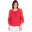 Picture of Spotted Crinkle Chiffon Top - RED/WHITE - 12