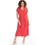 Picture of Spotted Short Sleeve Midi Shirt Dress - RED/WHITE - 10