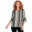 Picture of Striped Fluted Cuff Lightweight Top - GREEN/ORANGE - 12
