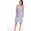 Picture of Striped Seersucker Sleeveless Dress - WHITE/BLUE