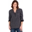 Picture of Striped Turn Up Sleeve Top - MARINE BLUE - 14