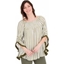 Picture of Striped Wide Bell Sleeve Boho Top - WHITE/KHAKI - 10